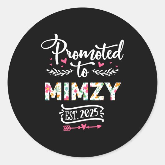 Promoted To Mimzy 2025 Cute Pregnancy Announcement ラウンドシール (正面)