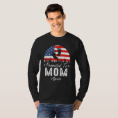 Promoted To Mom Again 2024 US Flag Father's Day Tシャツ (正面フル)