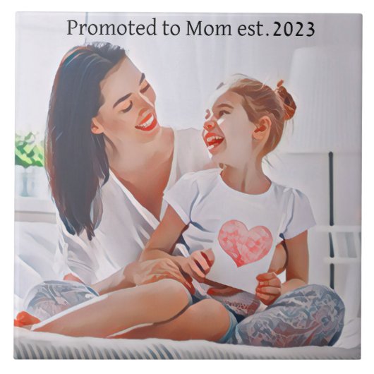 promoted to Mom est.2023  Photo art タイル (正面)