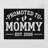 Promoted to Mommy est. 2026 Baby Announcement Mom 案内ポストカード (正面)
