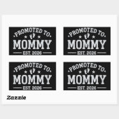 Promoted to Mommy est. 2026 Baby Announcement Mom 長方形シール (シート)