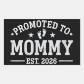 Promoted to Mommy est. 2026 Baby Announcement Mom 長方形シール (正面)