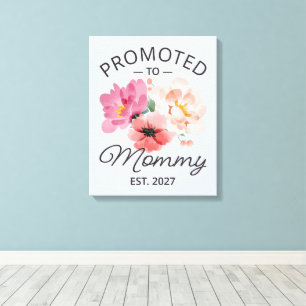 Promoted To Mommy Est 2027 新米ママ発表 VI キャンバスプリント