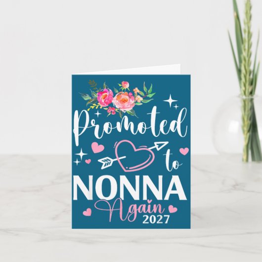 Promoted To Nonna Again Est 2027 Flower Heart カード (正面)