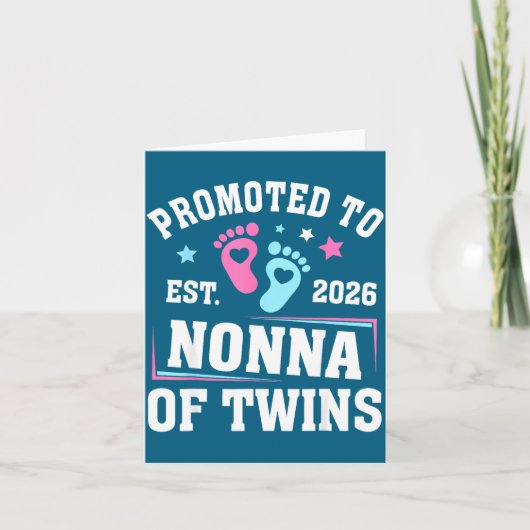 Promoted To Nonna Est 2026 Of Twins Gender Reveal  カード (正面)