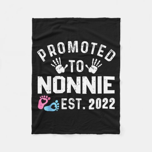 Promoted To Nonnie Est 2022 Funny New Nonnie  フリースブランケット (正面)