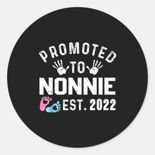 Promoted To Nonnie Est 2022 Funny New Nonnie  ラウンドシール (正面)