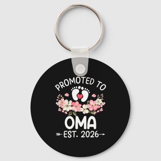 Promoted To Oma 2026 First Time Floral New Oma  キーホルダー (正面)