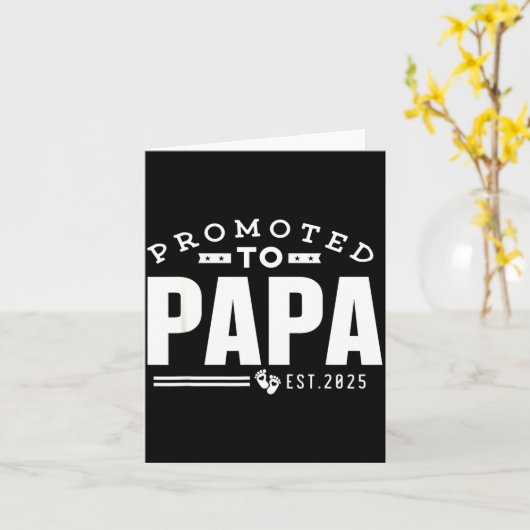 Promoted To Papa 2025 New 1st First Time Papa Dad  カード (黄色い花)
