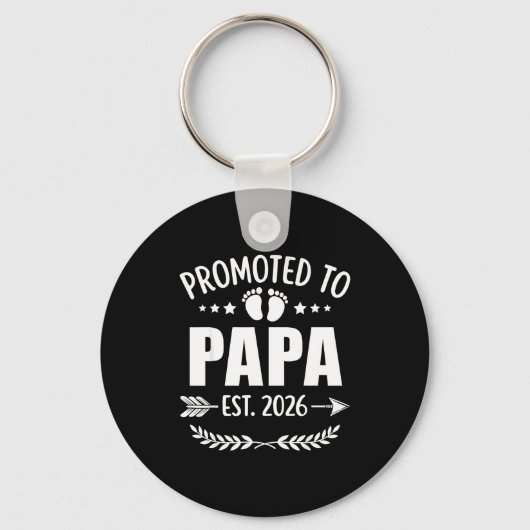 Promoted To Papa Est 2026 New Grandpa Pregnancy An キーホルダー (正面)