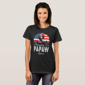 Promoted To Papaw Again 2024 US Flag Father's Day Tシャツ (正面フル)