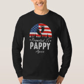 Promoted To Pappy Again 2024 US Flag Father's Day  Tシャツ (正面)