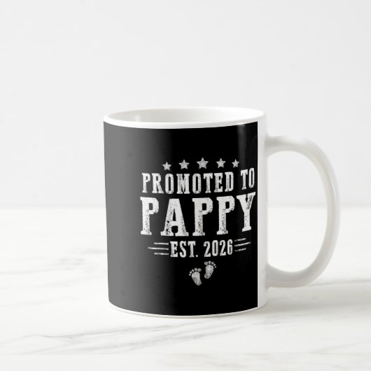 Promoted To Pappy Est.2026 Father's Day First Time コーヒーマグカップ (右)
