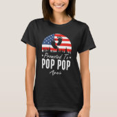 Promoted To Pop Pop Again 2024 US Flag Father's Da Tシャツ (正面)