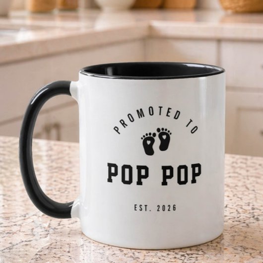 Promoted to Pop Pop New Grandpa Mug マグカップ