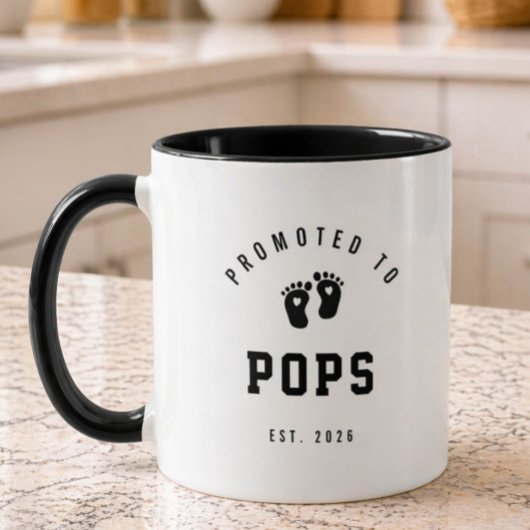 Promoted to Pops New Grandpa Mug マグカップ