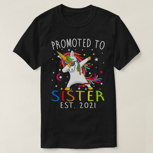 Promoted To Sister Est 2021 Unicorn Tシャツ (デザイン正面)