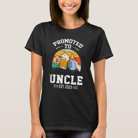 Promoted To Uncle 2023 First Time Uncle 2023 Retro Tシャツ (正面)