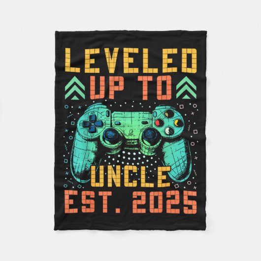 Promoted To Uncle 2025 Leveled Up To Uncle Est 202 フリースブランケット (正面)