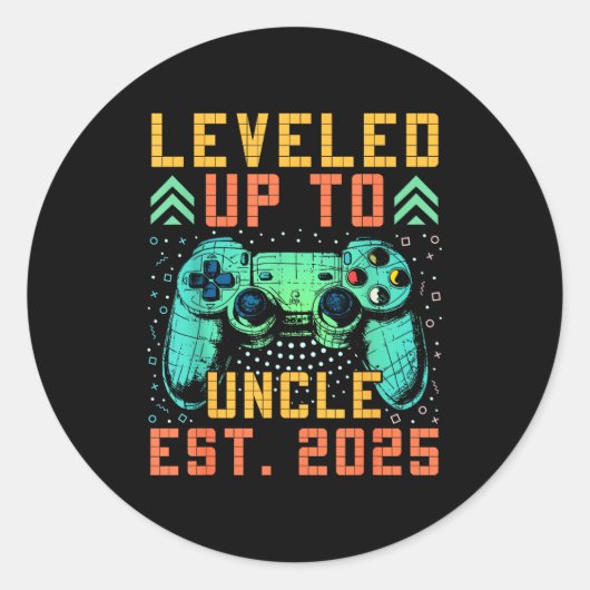 Promoted To Uncle 2025 Leveled Up To Uncle Est 202 ラウンドシール (正面)