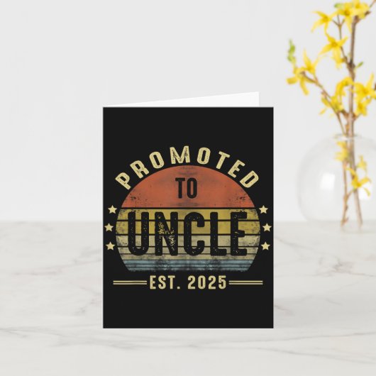 Promoted To Uncle Est 2025 New Uncle Fathers Day F カード (黄色い花)