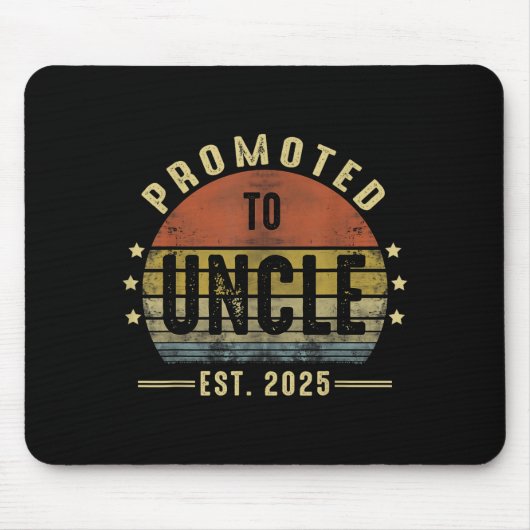 Promoted To Uncle Est 2025 New Uncle Fathers Day F マウスパッド (正面)