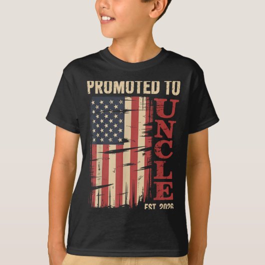 Promoted To Uncle Est.2026 New Family Member Usa F Tシャツ (正面)