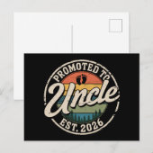 Promoted To Uncle Est 2026 Pregnancy Announcement  案内ポストカード (正面/裏面)