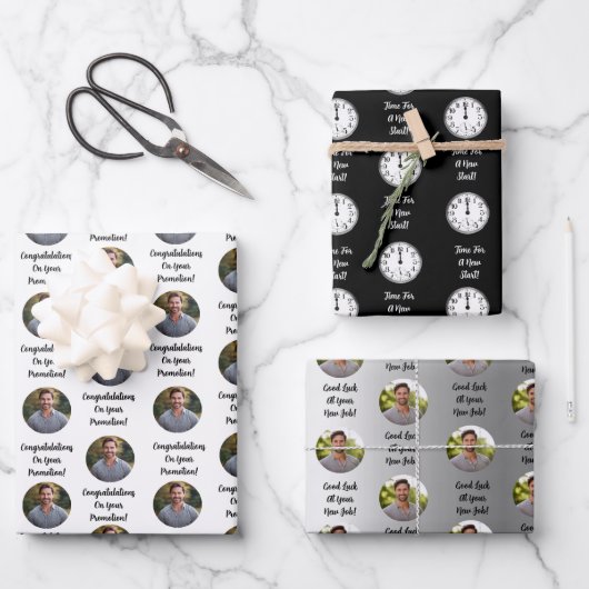 Promotion Congratulations Custom Message Gift ラッピングペーパーシート (正面)