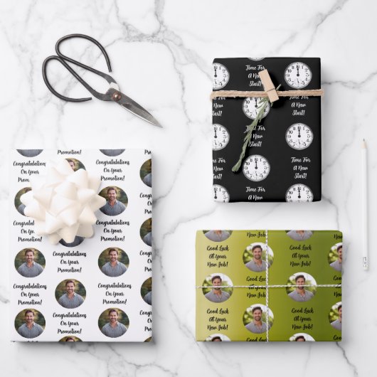 Promotion Congratulations Custom Message Gift ラッピングペーパーシート (正面)