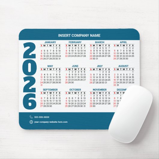 Promotional 2026 Calendar QR Code Mousepad マウスパッド (マウス)