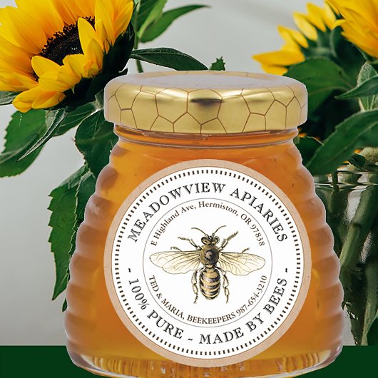 Promotional Apiary Product Label Honeybee Kraft ラウンドシール