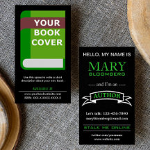 Promotional Book Cover Author Business Card