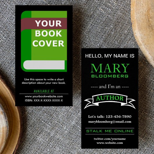 Promotional Book Cover Author Business Card