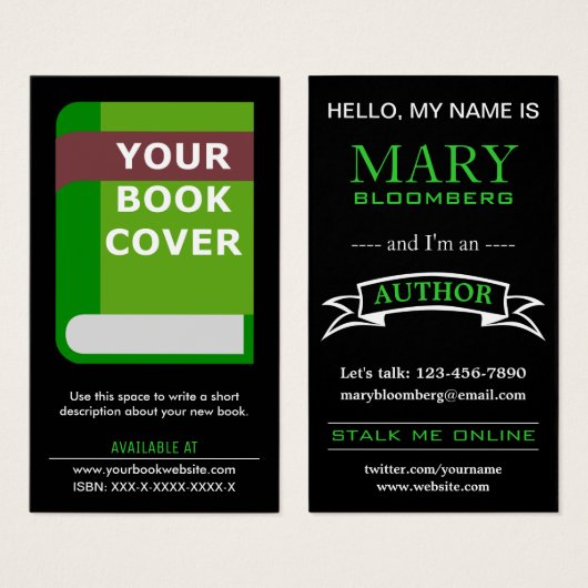 Promotional Book Cover Author Business Card (正面&裏面)
