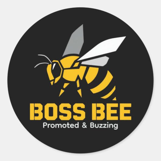 Promotional Boss’s Day Label Bee Sticker ラウンドシール (正面)