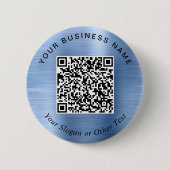 Promotional Business QR Code Blue Pin 缶バッジ (正面)