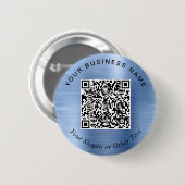 Promotional Business QR Code Blue Pin 缶バッジ (正面&裏面)