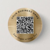 Promotional Business QR Code Gold Pin 缶バッジ (正面)