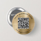Promotional Business QR Code Gold Pin 缶バッジ (正面&裏面)