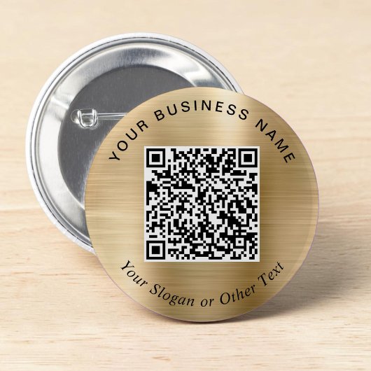 Promotional Business QR Code Gold Pin 缶バッジ