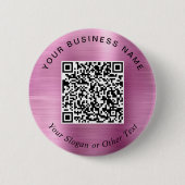 Promotional Business QR Code PInk Pin 缶バッジ (正面)
