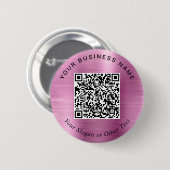 Promotional Business QR Code PInk Pin 缶バッジ (正面&裏面)