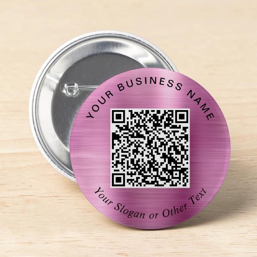 Promotional Business QR Code PInk Pin 缶バッジ