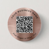 Promotional Business QR Code Rose Gold Pin 缶バッジ (正面)
