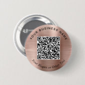 Promotional Business QR Code Rose Gold Pin 缶バッジ (正面&裏面)