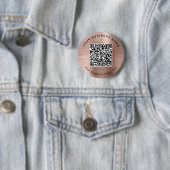 Promotional Business QR Code Rose Gold Pin 缶バッジ (インサイチュ)