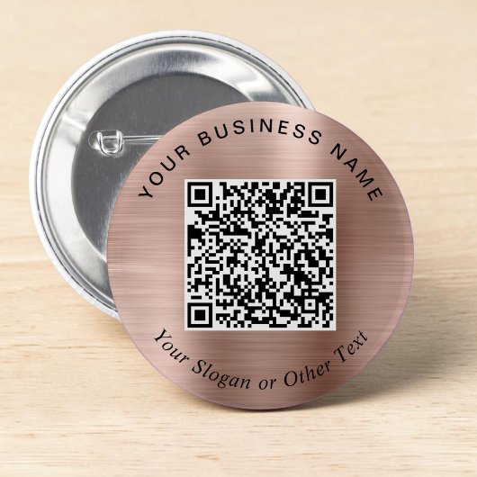 Promotional Business QR Code Rose Gold Pin 缶バッジ