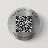 Promotional Business QR Code Silver Pin 缶バッジ (正面)