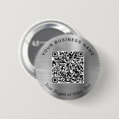 Promotional Business QR Code Silver Pin 缶バッジ (正面&裏面)